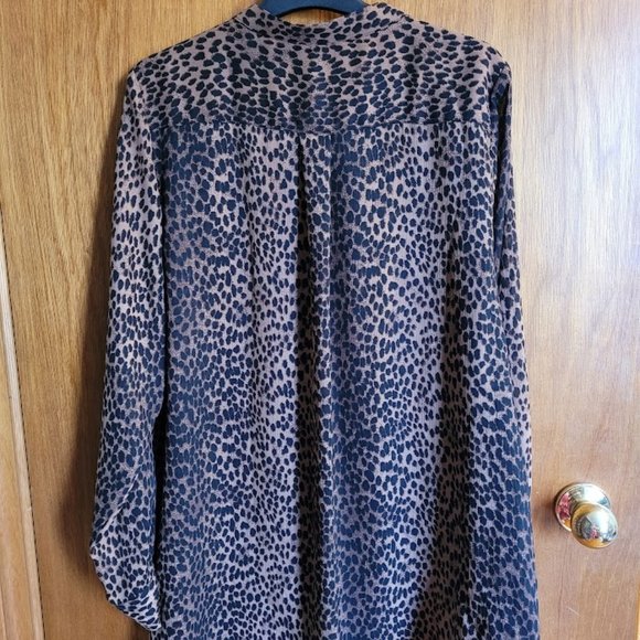 H&M Sheer Leopard Print Button Up Blouse 14 - Picture 4 of 5